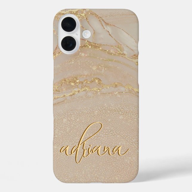 Funda iPhone 16 Plus Alcohol Ink Glitter Monogrammed Case- Mate iPhone (Reverso )