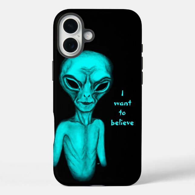Funda iPhone 16 Plus Alien, quiero creer (Reverso )