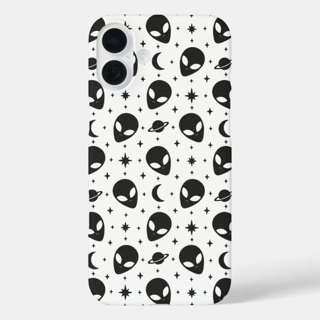 Funda iPhone 16 Plus Alienígenas y Estrellas (Reverso )