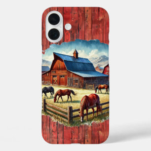 Funda iPhone 16 Plus Amantes del caballo de occidente rancho