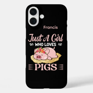 Funda iPhone 16 Plus Amantes del cerdo guapo arte de palabras