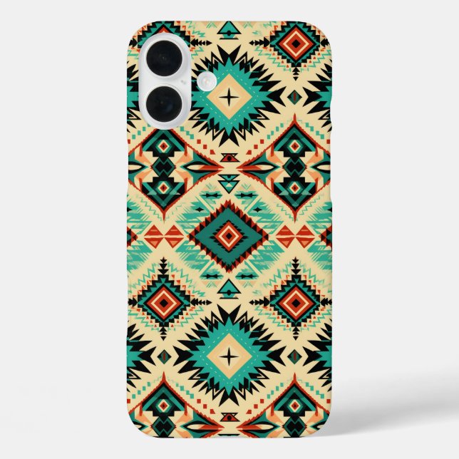 Funda iPhone 16 Plus Amantes del patrón de baldosas occidental (Reverso )