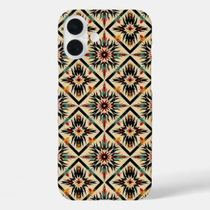 Funda iPhone 16 Plus Amantes del patrón de baldosas occidental