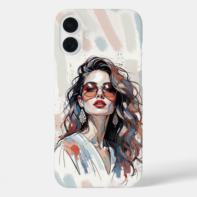 Funda iPhone 16 Plus AMITA | Soft Pastel Art Woman Phone Cases (Reverso )
