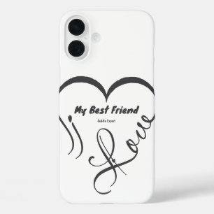Funda iPhone 16 Plus Amo a mi mejor amigo • Experto en abrazos