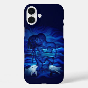 Funda iPhone 16 Plus Amor, acto de pasión - pareja con delfín