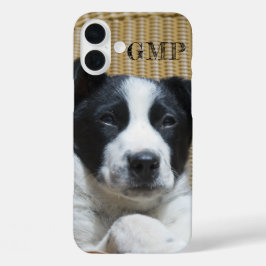 Funda iPhone 16 Plus Añadir un monograma de copia de seguridad de color