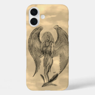 Funda iPhone 16 Plus Ángel al estilo tatuaje