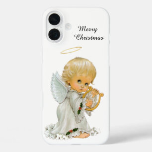Funda iPhone 16 Plus Ángel de Navidad Retro Vintage