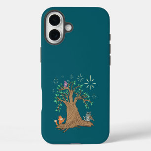 Funda iPhone 16 Plus Animales del bosque tocando música Arte popular