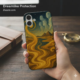 Funda iPhone 16 Plus Antiguas Pirámides Mystique Celestial Gold