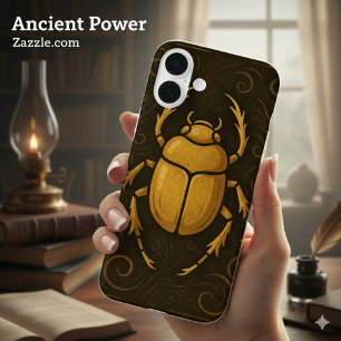 Funda iPhone 16 Plus Antiguo Scarab Divine Mystique Noir Gold