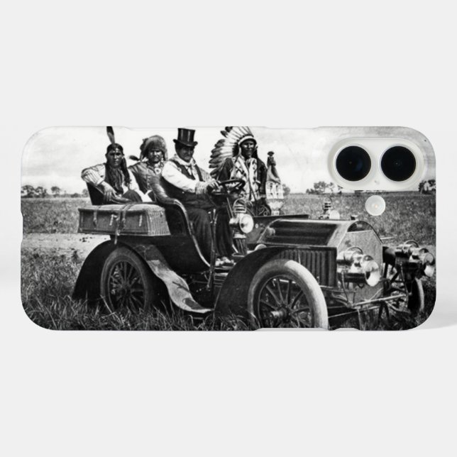 Funda iPhone 16 Plus APACHES Y MOTOR DE CONDUCCIÓN GERONIMO COCHE Blanc (Reverso  (Horizontal))