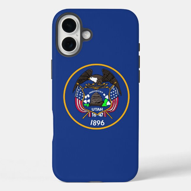 Funda iPhone 16 Plus Apple iPhone 16 Plus Case, Utah State old flag (Reverso )
