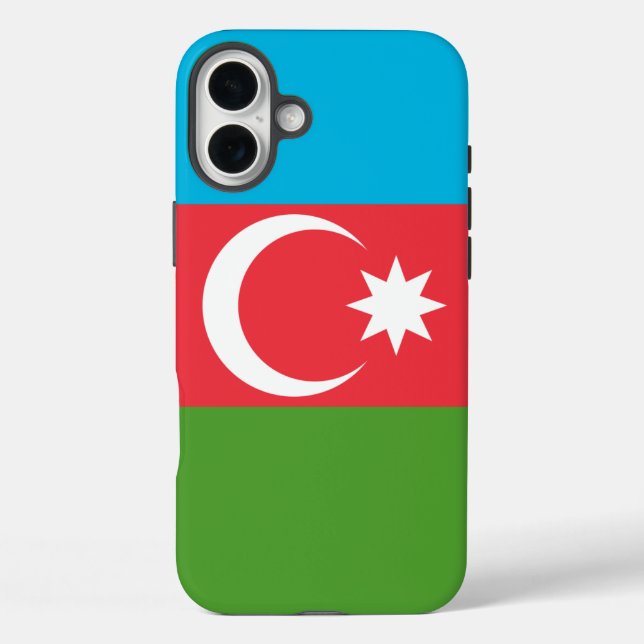 Funda iPhone 16 Plus Apple iPhone 16 Plus Mate, bandera de Azerbaiyán (Reverso )