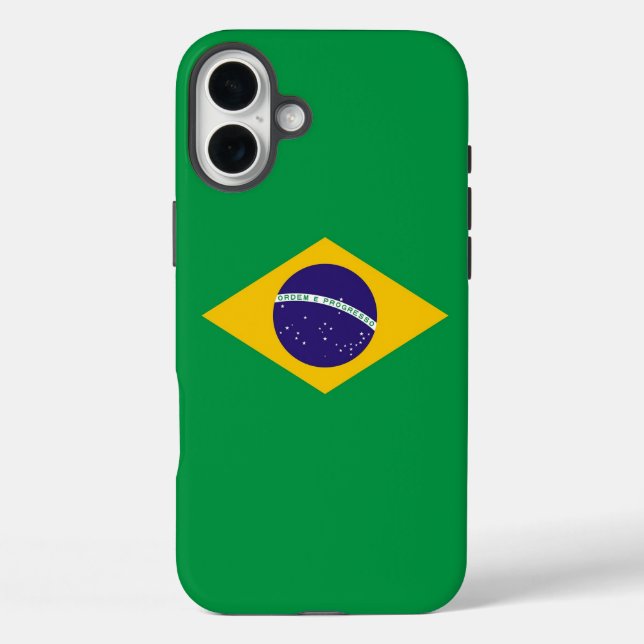Funda iPhone 16 Plus Apple iPhone 16 Plus Mate, bandera de Brasil (Reverso )