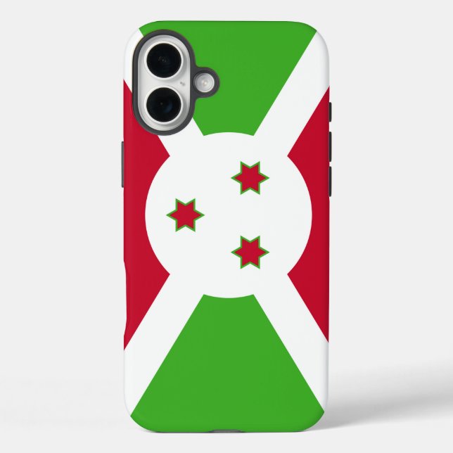 Funda iPhone 16 Plus Apple iPhone 16 Plus Mate, bandera de Burundi (Reverso )