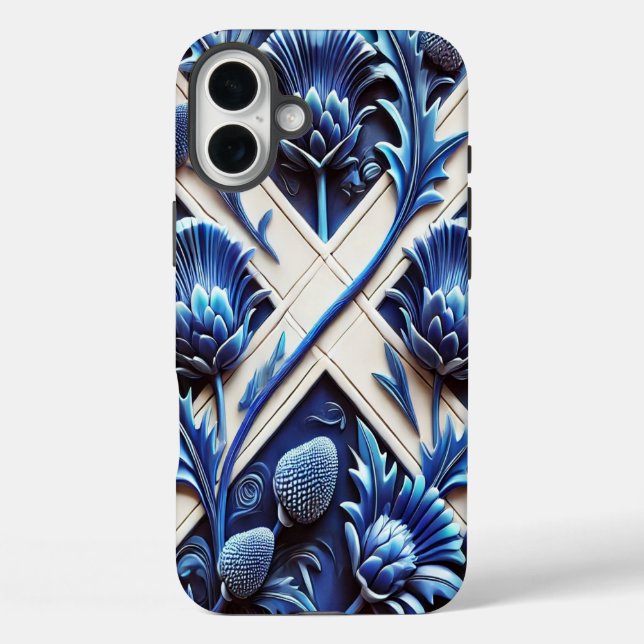Funda iPhone 16 Plus Apple iPhone 16 Plus Mate, Scottish Thistles (Reverso )