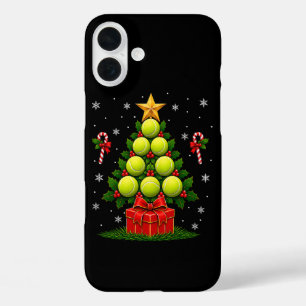 Funda iPhone 16 Plus Árbol de Navidad pelota de tenis festivo Xmas
