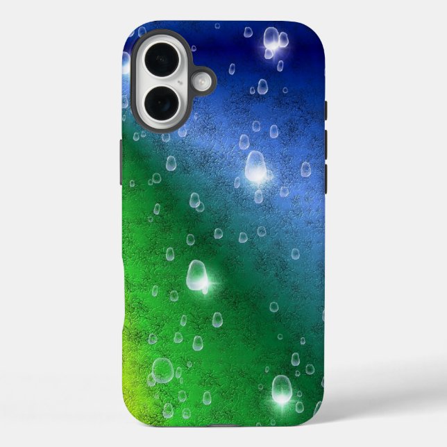 Funda iPhone 16 Plus Arcoiris en leatheroptik de piel de elefante y got (Reverso )