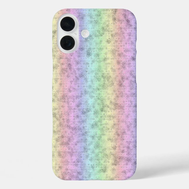 Funda iPhone 16 Plus Arcoiris en optik de cuero elefante (Reverso )