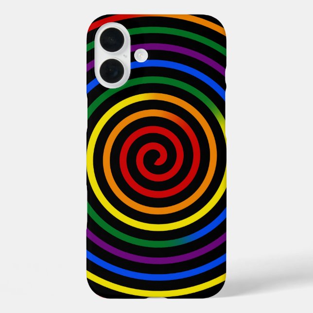Funda iPhone 16 Plus Arcoíris Orgullo Hipnotizado (Reverso )