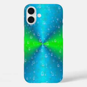 Funda iPhone 16 Plus Arcoiris verde azul en optik de cuero de piel de e