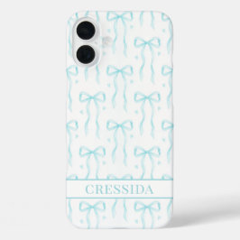 Funda iPhone 16 Plus Arcos de Coqueta Aqua Monogramados