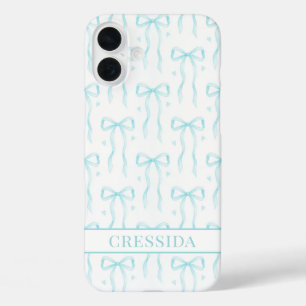 Funda iPhone 16 Plus Arcos de Coqueta Aqua Monogramados