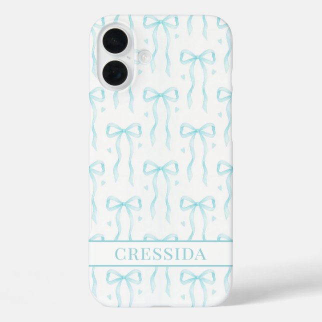 Funda iPhone 16 Plus Arcos de Coqueta Aqua Monogramados (Reverso )