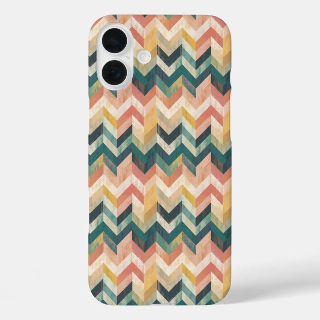 Funda iPhone 16 Plus "Armonía de Chevron gradiente pastel" (Reverso )