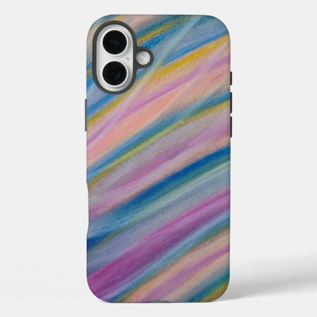 Funda iPhone 16 Plus Arte abstracto colorido único P6 (Reverso )