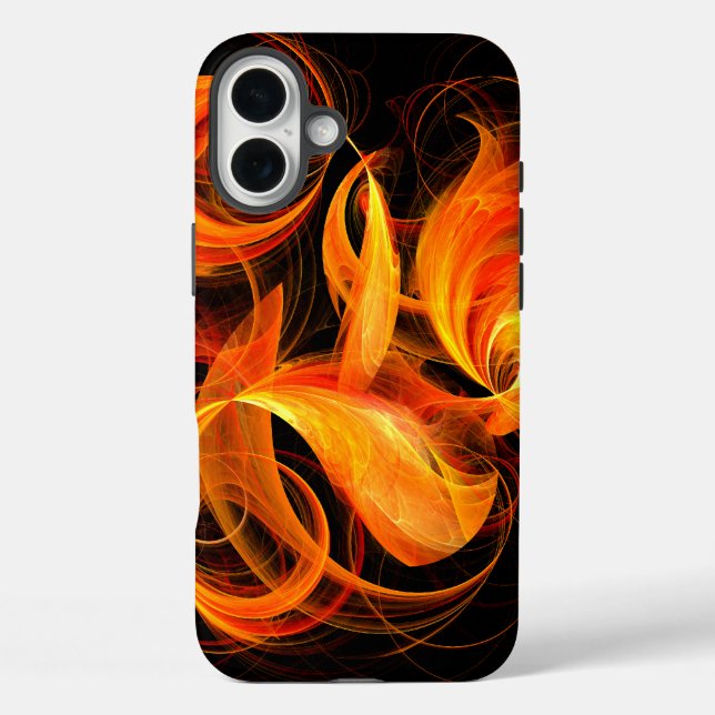 Funda iPhone 16 Plus Arte abstracto de bola de fuego (Reverso )