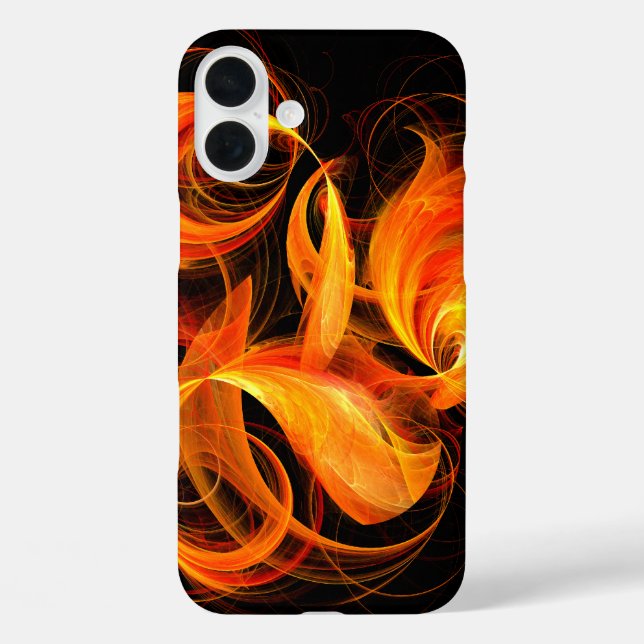 Funda iPhone 16 Plus Arte abstracto de bola de fuego (Reverso )