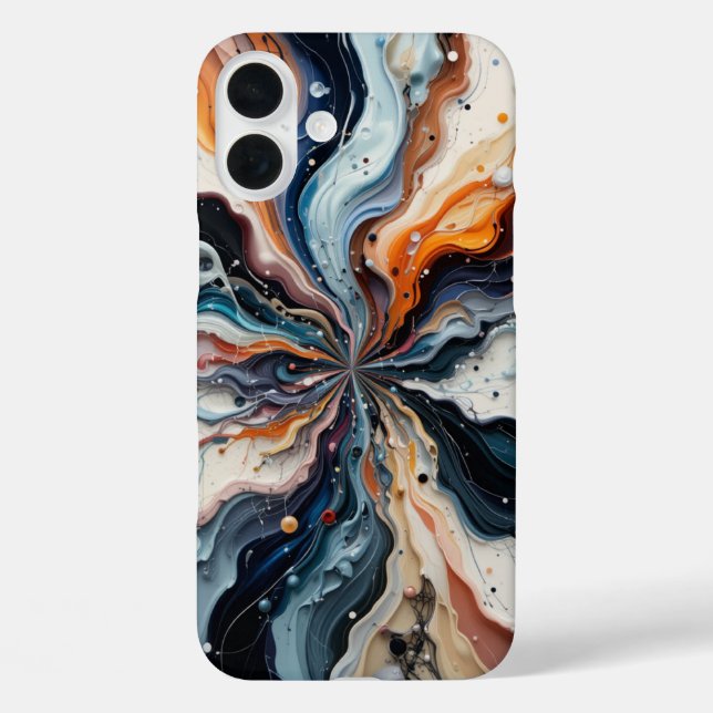 Funda iPhone 16 Plus Arte abstracto de mármol elegante (Reverso )