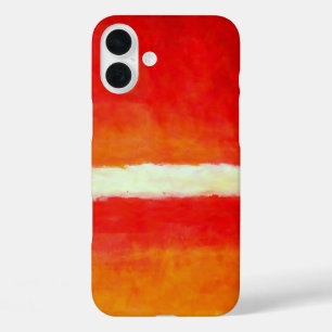 Funda iPhone 16 Plus Arte abstracto moderno - Blanco amarillo rojo