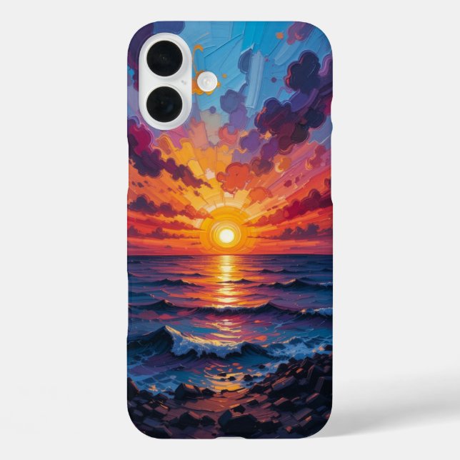 Funda iPhone 16 Plus Arte abstracto texturizado (Reverso )