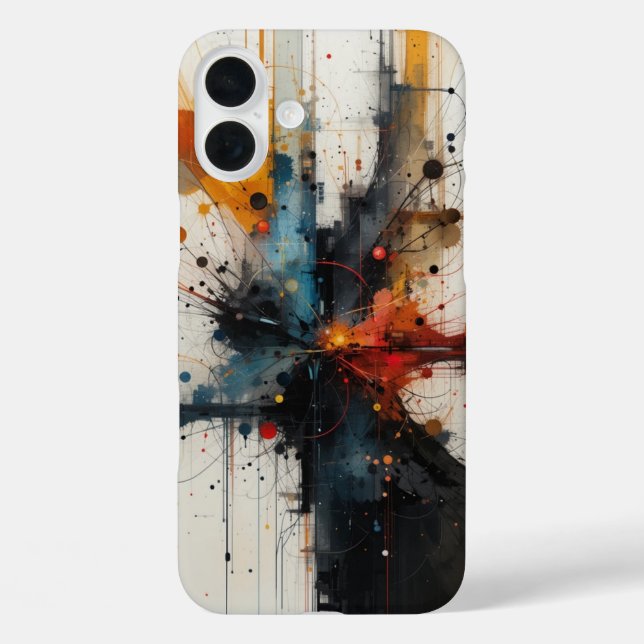 Funda iPhone 16 Plus Arte abstracto texturizado (Reverso )