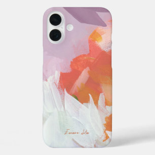 Funda iPhone 16 Plus Arte Floral Abstracto Colorido Tu Nombre