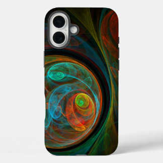 Funda iPhone 16 Plus Arte resumido azul de renacimiento