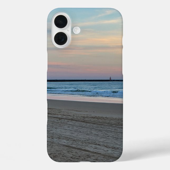 Funda iPhone 16 Plus Atardecer en la playa de Portimao Portugal (Reverso )