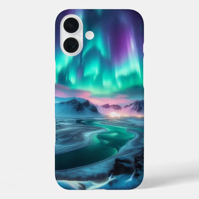 Funda iPhone 16 Plus Aurora Borealis (Reverso )