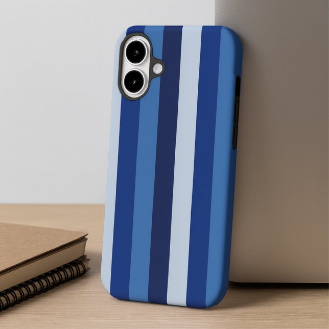 Funda iPhone 16 Plus Azul de franjas inmaduras de la marina (Subido por el creador)