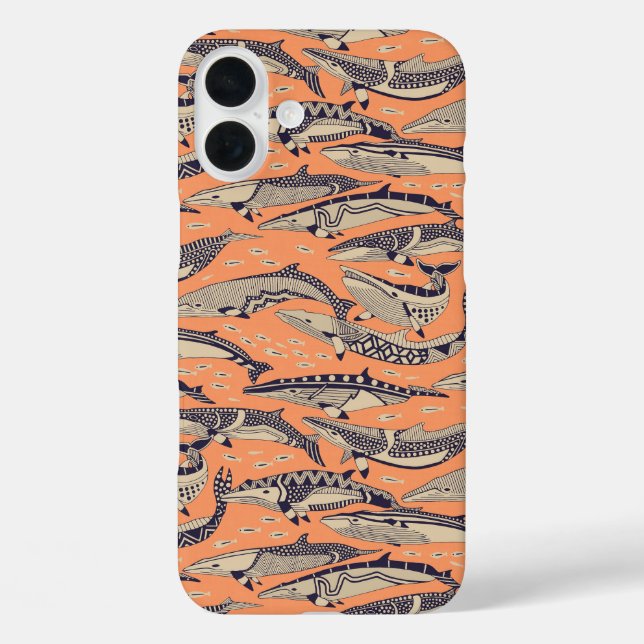Funda iPhone 16 Plus ballenas minke cobre (Reverso )