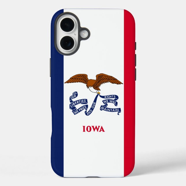 Funda iPhone 16 Plus Bandera de Apple iPhone 16 Plus Funda-Mate Iowa (Reverso )