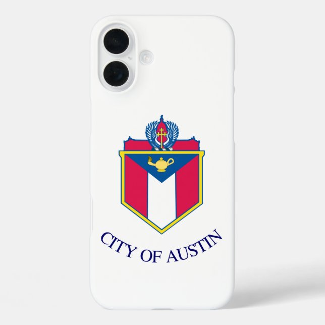 Funda iPhone 16 Plus Bandera de Austin, Texas (Reverso )