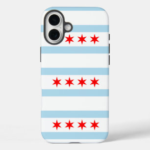 Funda iPhone 16 Plus Bandera de Chicago, Illinois