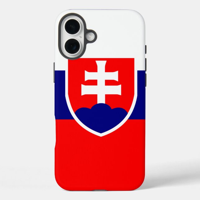 Funda iPhone 16 Plus Bandera de Eslovaquia (Reverso )