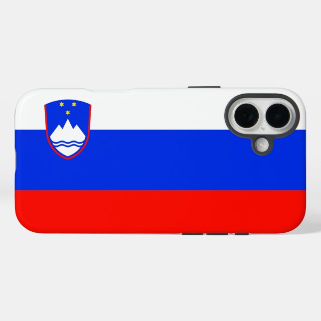 Funda iPhone 16 Plus Bandera de Eslovenia (Reverso (Horitonzal))