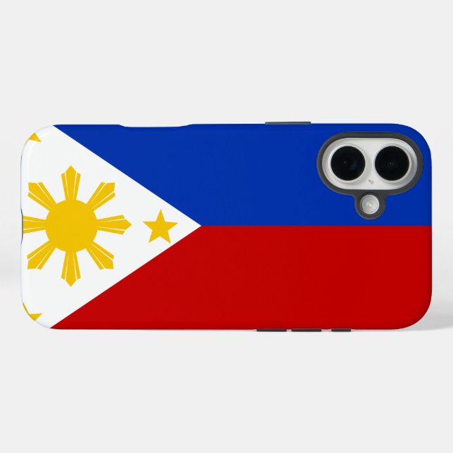Funda iPhone 16 Plus Bandera de Filipinas (Reverso (Horitonzal))